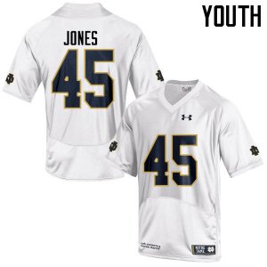 Notre Dame Fighting Irish Youth Jonathan Jones #45 White Under Armour Authentic Stitched College NCAA Football Jersey AFN7399DM